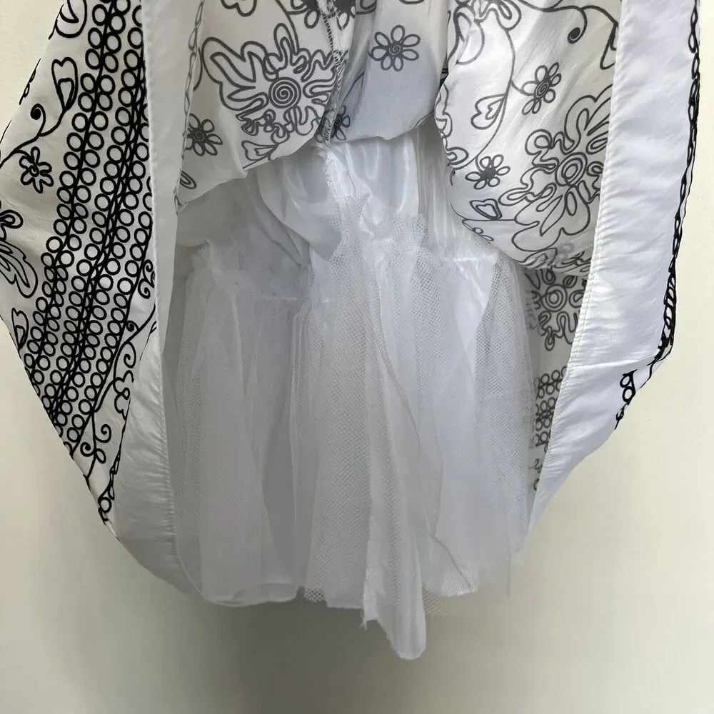 Sophia Young | Girls White Flowered Sleeveless Party Dress Ball Gown Size 4